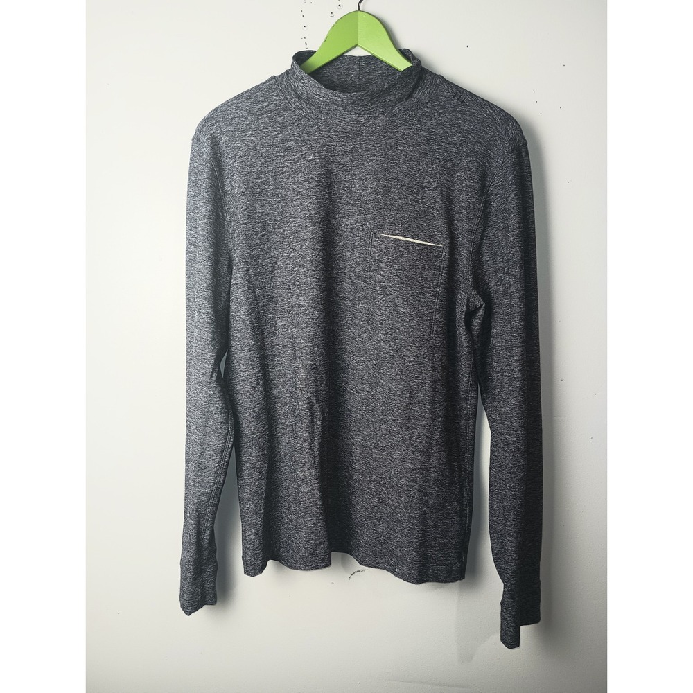 Lululemon Athletica Womens Gray Mock Neck Long Sleeve Reflective Pocket Top M